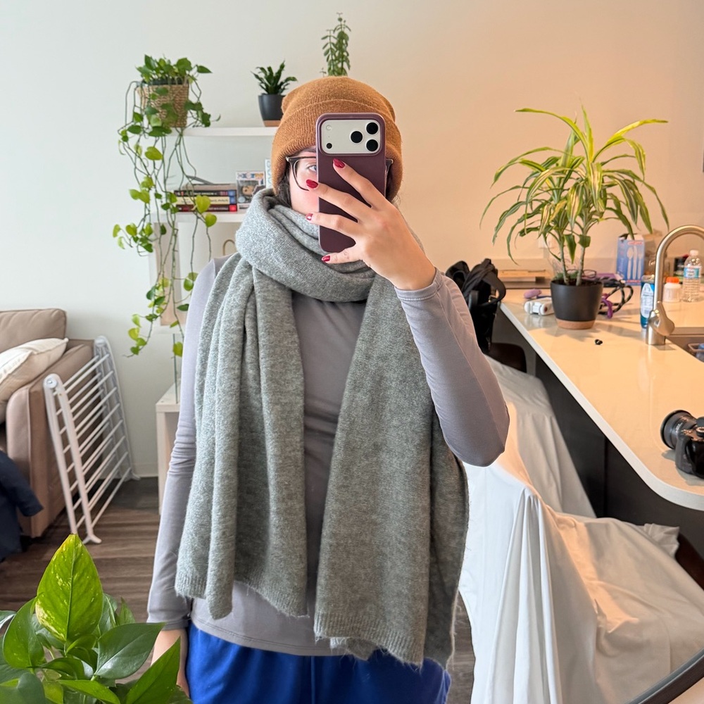 Cozy Large Gray Scarf